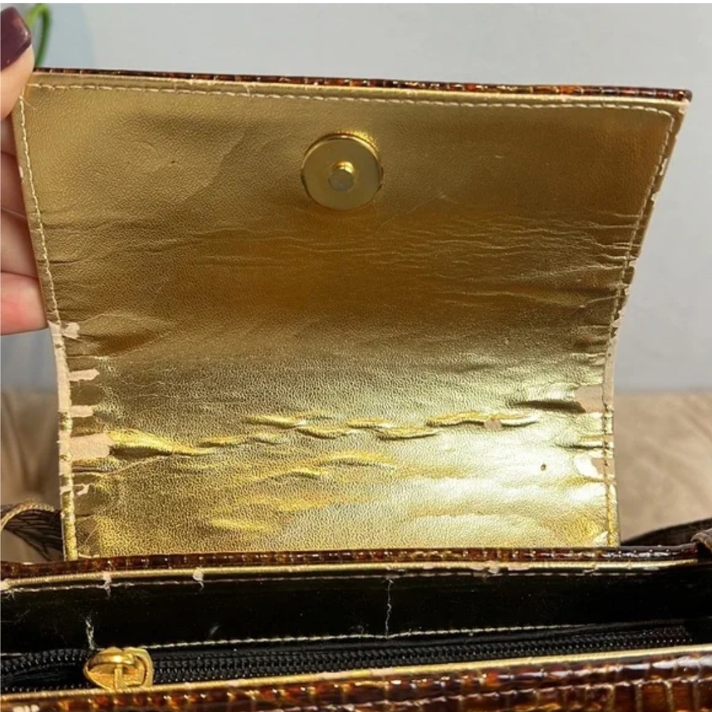 Vintage Timothy Hitsman Snakeskin Cossbody Bag Purse Pocketbook w/ Gold Interior - Picture 5 of 8